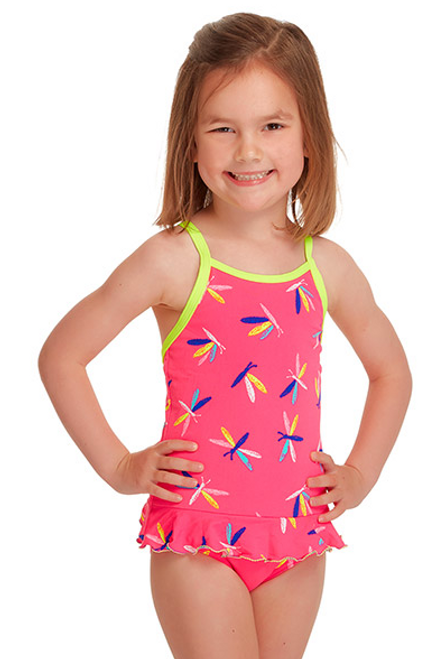 Funkita - Toddler Girls Belted Frill One Piece - Fly Dragon