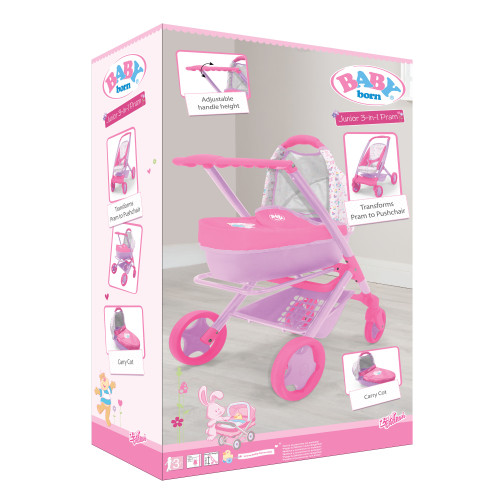 Baby Born Junior 3 in 1 Pram