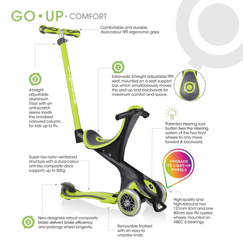 Globber - GO UP COMFORT 5 in 1 Scooter - Red