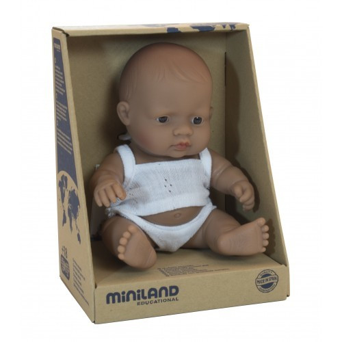 Miniland Doll - Anatomically Correct Baby,  Latin American Boy 21cm