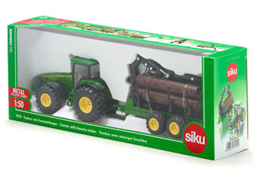 Siku - John Deere with Forestry Trailer - 1:50 Scale