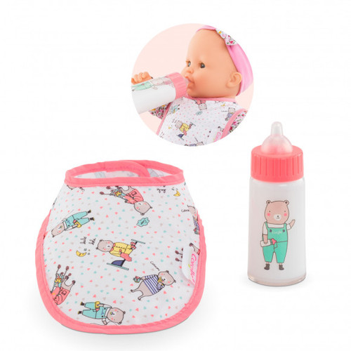 Corolle - Mon Classique Bib and Magic Milk Bottle for 36 & 42cm Baby Dolls