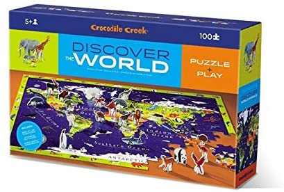 Crocodile Creek Discover the World Animal 100pc Puzzle & Play
