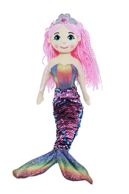 Cotton Candy - 45cm KENDRA Pink/Blue  Flip Sequined Tail Mermaid