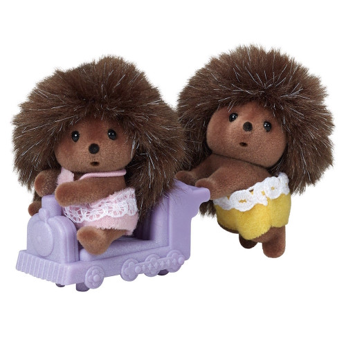 Sylvanian Families - Hedgehog Twins with Train