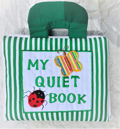 Quiet Book - Cloth Green Stripe