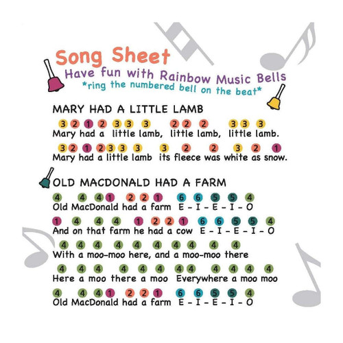 Rainbow Musical Hand Bells - 8 Piece Set Rainbow Musical Hand Bells - 8 Piece Set