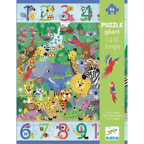 Djeco - 1 to 10 Jungle 54pc Giant Puzzle