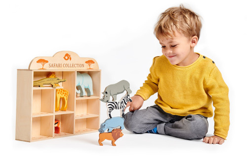 Tender Leaf Toys - Safari Animals with Display Shelf Tender Leaf Toys - Safari Animals with Display Shelf