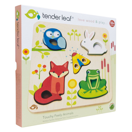 Tender Leaf Toys - Touchy Feely Animals Puzzle Tender Leaf Toys - Touchy Feely Animals Puzzle