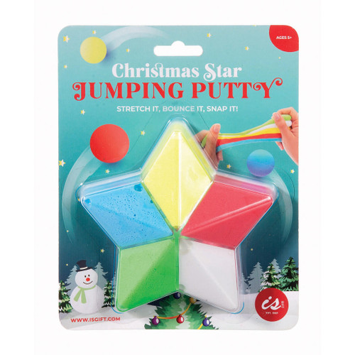 IS GIFT - Christmas Star Jumping Putty Multi-Coloured 12x4cm