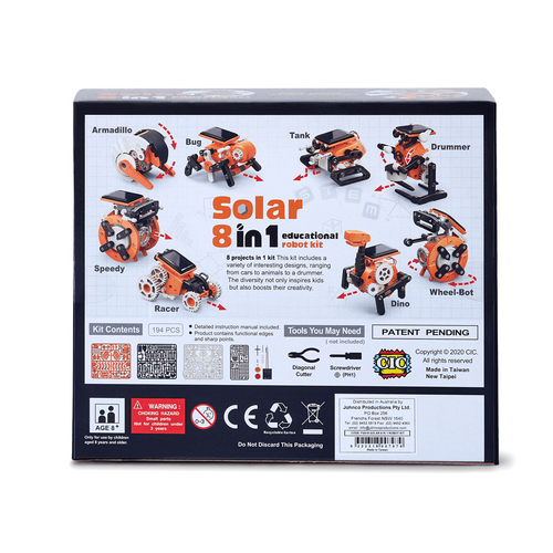 Johnco - 8 in 1 Solar Educational Robot Kit