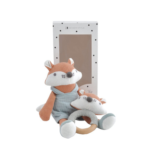 Kaiser Style - Freddie the Fox Plush Toy + Rattle Set