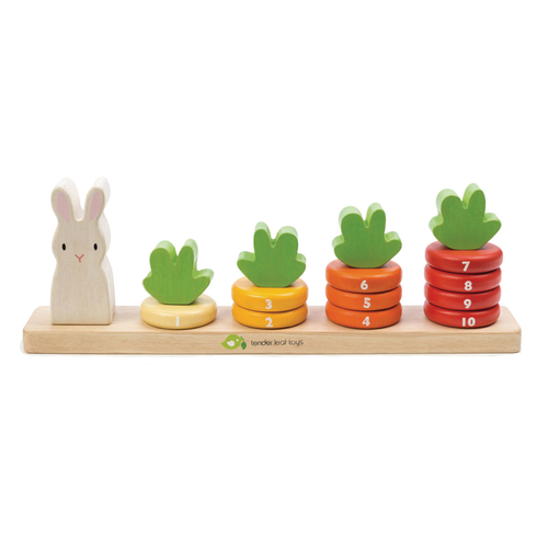 Tender Leaf Toys - Counting Carrots Wooden Stacker Tender Leaf Toys - Counting Carrots Wooden Stacker