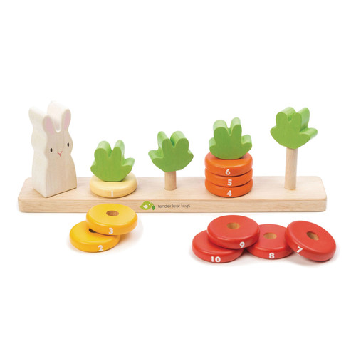 Tender Leaf Toys - Counting Carrots Wooden Stacker