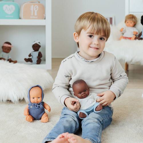 Miniland Clothing 21cm - Eco Knitted Romper & Hood