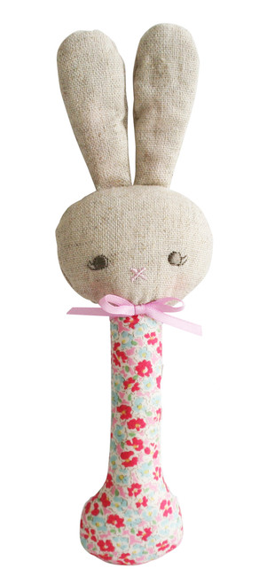 Alimrose - Rosie Bunny Stick Rattle Sweet Floral