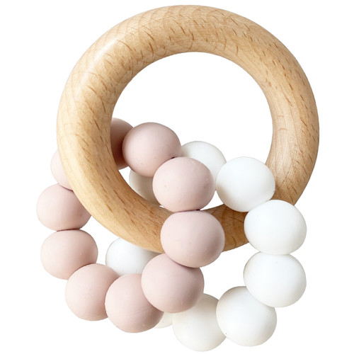 Alimrose - Double Silicone Teether Ring - Petal White