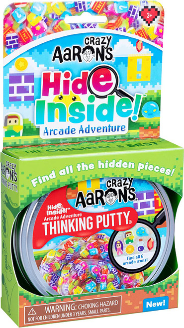 Crazy Aaron's HIDE INSIDE Thinking Putty - Arcade Adventure 4" Tin
