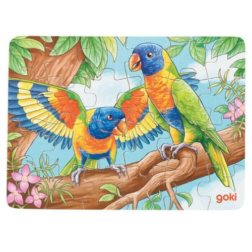 Goki - Travel Size Mini Australian Animals Puzzle 24pcs - Lorikeet Goki - Travel Size Mini Australian Animals Puzzle 24pcs - Lorikeet