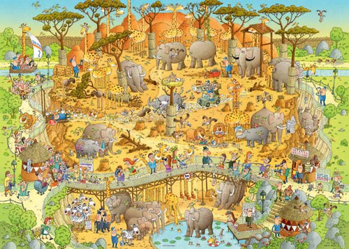 Heye 1000pc - Funky Zoo African Habitat Puzzle
