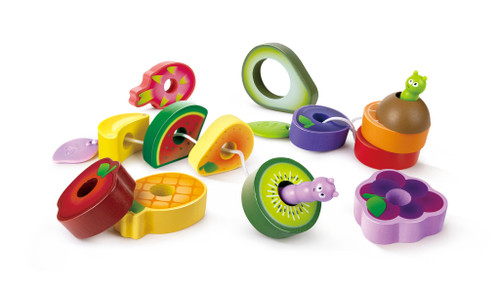 Hape - Caterpillar Fruit Feast Threading Set