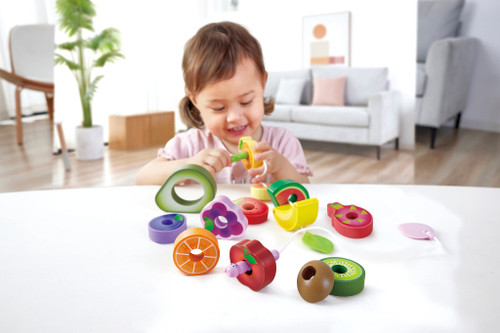 Hape - Caterpillar Fruit Feast Threading Set