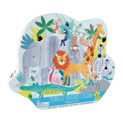 Floss & Rock 40pc - Jungle Friends Elephant Shaped Puzzle