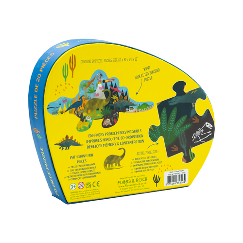 Floss & Rock 20pc - Dinosaur Shaped Puzzle Floss & Rock 20pc - Dinosaur Shaped Puzzle