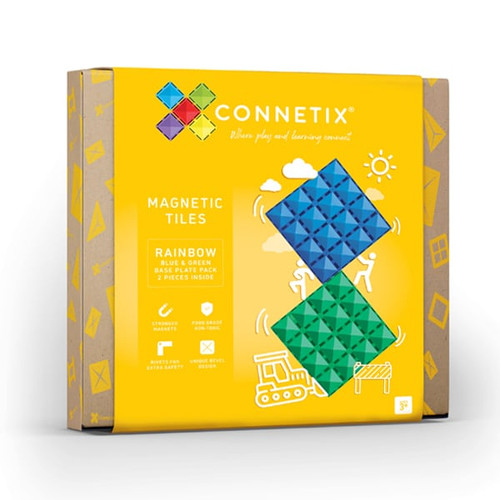 Connetix - Rainbow Blue & Green Base Plate 2pc