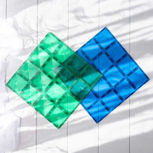 Connetix - Rainbow Blue & Green Base Plate 2pc Connetix - Rainbow Blue & Green Base Plate 2pc