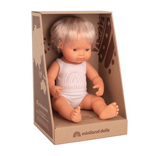 Miniland Doll 38cm - Caucasian Girl with Hearing Impairment Baby Doll 31115