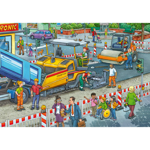 Ravensburger 2x12pc - Road Works Puzzle Ravensburger 2x12pc - Road Works Puzzle