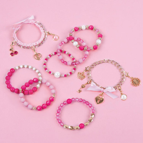 Make It Real - Juicy Couture Mini Chains and Charms - DIY Charm Bracelet  Making Kit - Friendship Bracelet Kit with Charms, Beads and Cords - Arts  and