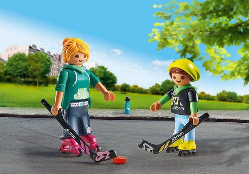 Playmobil  - Duo Pack - Mother with Child playing Roller Hockey | 72109