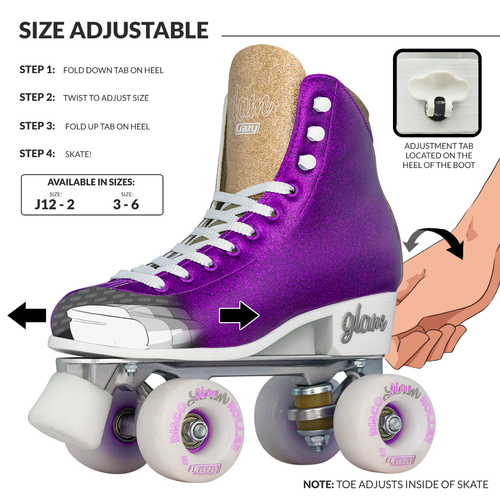 Crazy Skates - Glam Size Adjustable Roller Skates - Purple Crazy Skates - Glam Size Adjustable Roller Skates - Purple