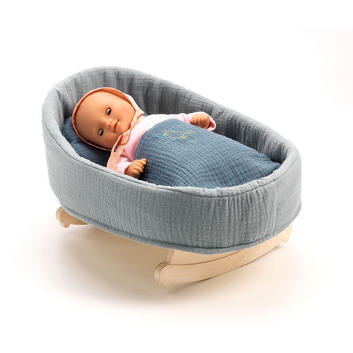 Djeco - Pomea Collection - Blue Dream Doll Rocking Cradle Djeco - Pomea Collection - Blue Dream Doll Rocking Cradle