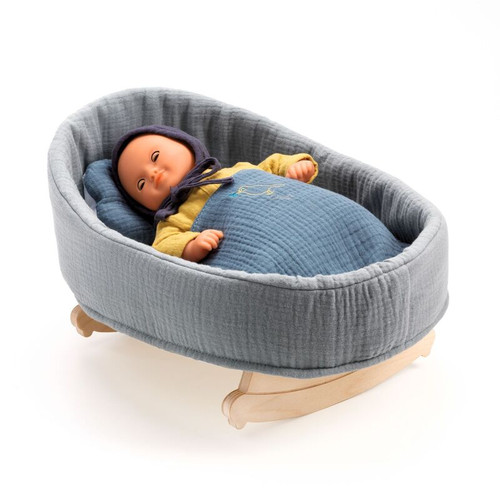 Djeco - Pomea Collection - Blue Dream Doll Rocking Cradle Djeco - Pomea Collection - Blue Dream Doll Rocking Cradle