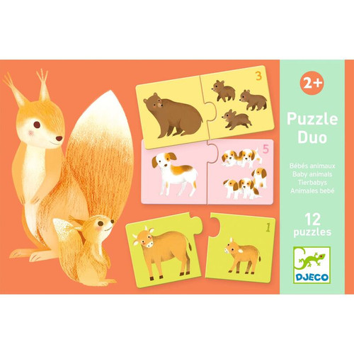 Djeco - Duo Baby Animals 24pc Puzzle Djeco - Duo Baby Animals 24pc Puzzle