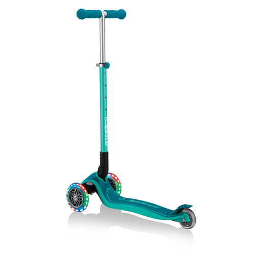 Globber PRIMO Foldable Plus  Scooter with Light Up Wheels - Emerald Green Globber PRIMO Foldable Plus  Scooter with Light Up Wheels - Emerald Green