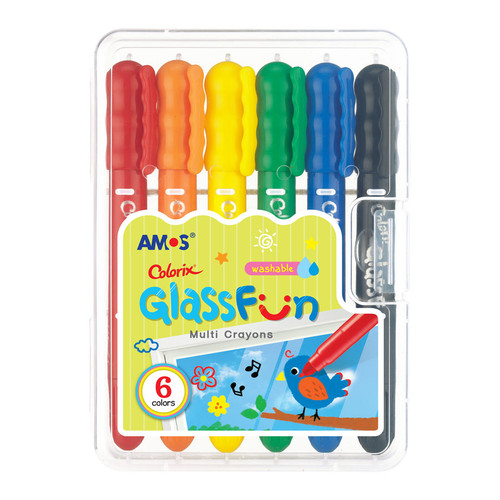 Amos - Colorix Glass Fun Crayons 6pk