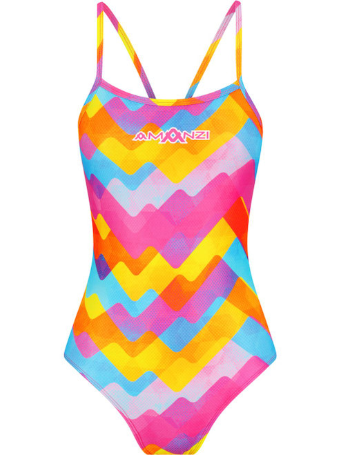 Amanzi - Girls Proback One Piece Swimmers - Prism Pulse