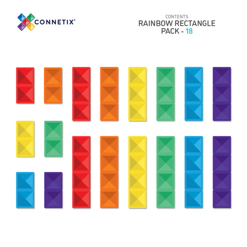 Connetix - Rainbow Rectangle Pack 18pc Connetix - Rainbow Rectangle Pack 18pc