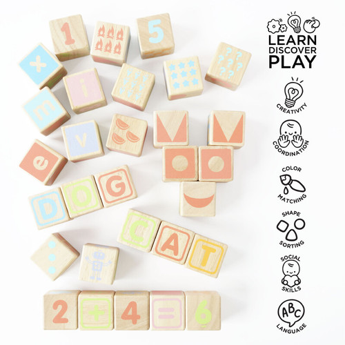 Le Toy Van - Petilou ABC Wooden Blocks 30pc Le Toy Van - Petilou ABC Wooden Blocks 30pc
