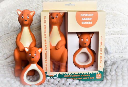 Mizzie the Kangaroo Nurturing Babies 100% Natural Rubber Teethers Gift Set Mizzie the Kangaroo Nurturing Babies 100% Natural Rubber Teethers Gift Set