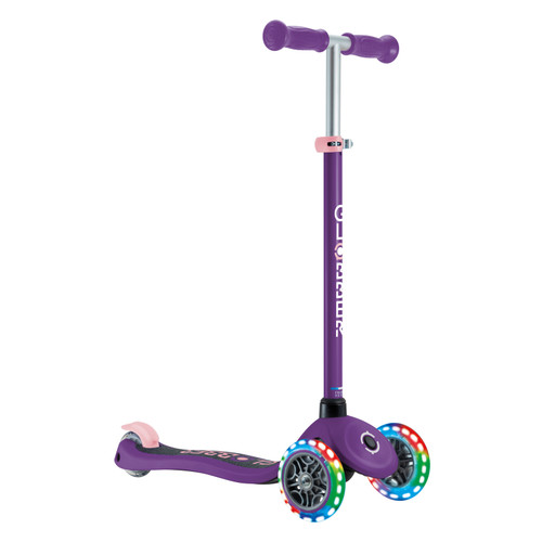 Globber PRIMO V2 Scooter with Lights and Griptape - Purple/ Pastel Pink