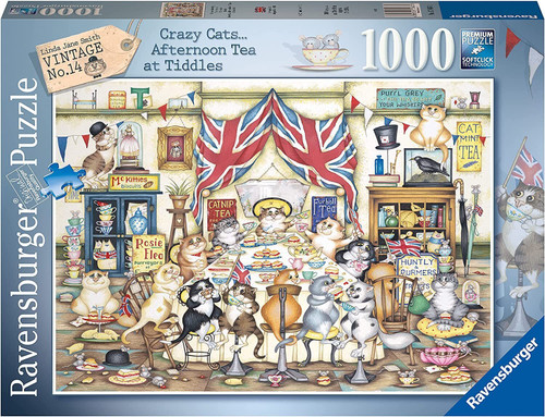 Ravensburger 1000pc - Crazy Cats Afternoon Tea at Tiddles Puzzle