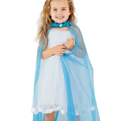 Fairy Girls - Glittery Princess Bling Cape Turquoise