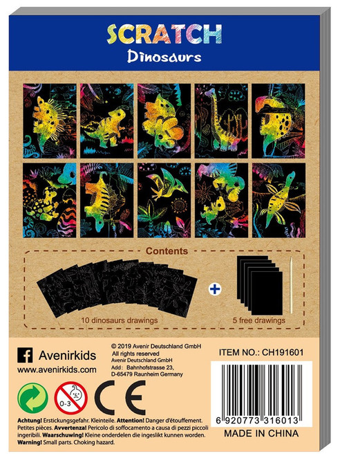 Avenir - Mini Scratch Book - Dinosaurs Avenir - Mini Scratch Book - Dinosaurs
