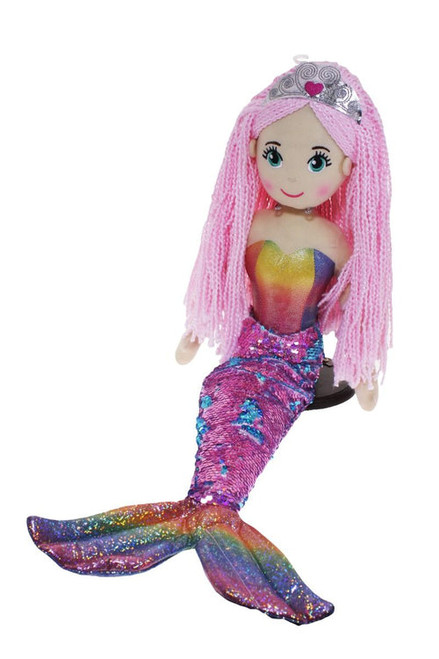 Cotton Candy - 70cm ANA Rainbow/Light Pink Flip Sequinned Tail Mermaid